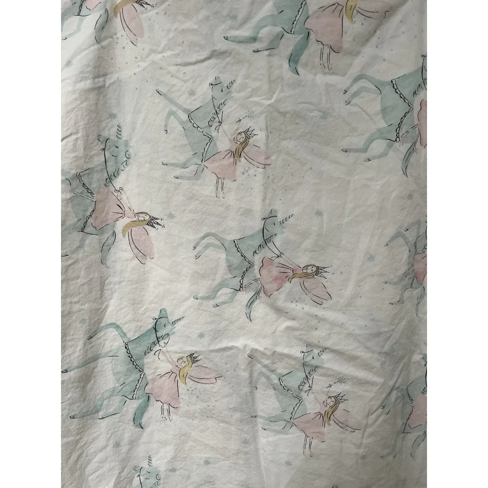 Pottery Barn Kids Twin Flat &Fitted Sheet, 1 Pillow Case Princess Ellie Unicorn